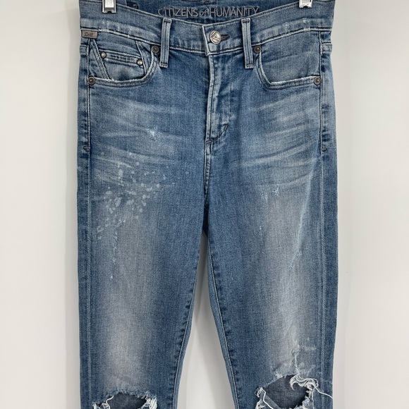 Citizens of Humanity Distressed Rocket Crop High Rise Skinny Jean Size 25 - Picture 6 of 12